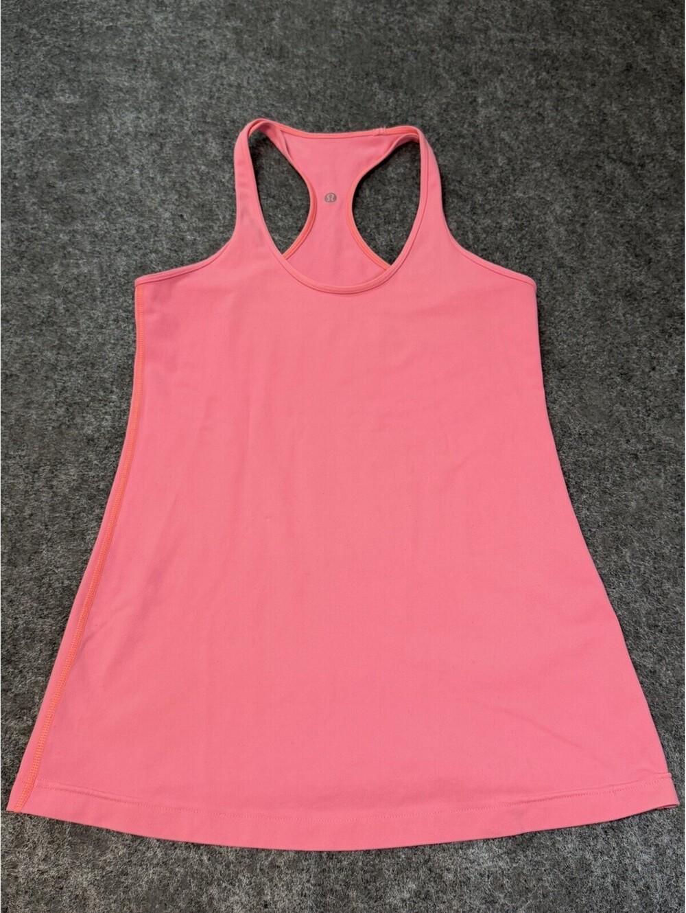 Lululemon Cool Racerback Womens Tank Top Colorblock Shelf Bra Black Coral Size 6
